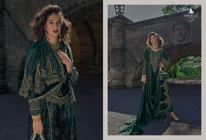 Velvet Meenakari By Cinderella Viscose Velvet Embroidery Salwar Suit Wholesale Online 